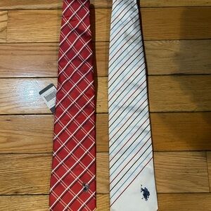 Men's Polo NWT Red and White Ties Set